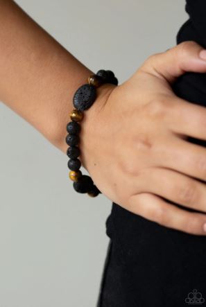 A Hundred and Zen Percent Brown Lava Stone Bracelet