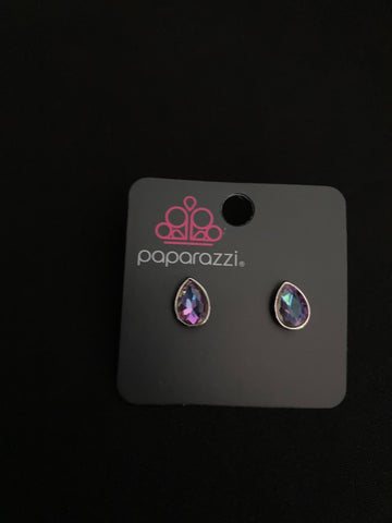 Starlet Shimmer Iridescent Teardrop Earrings - Pink / Purple