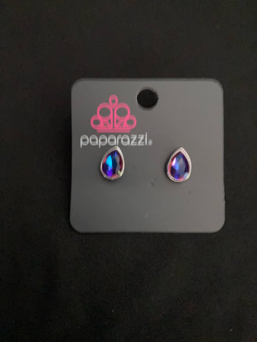 Starlet Shimmer Iridescent Teardrop Earrings - B;ue / Purple