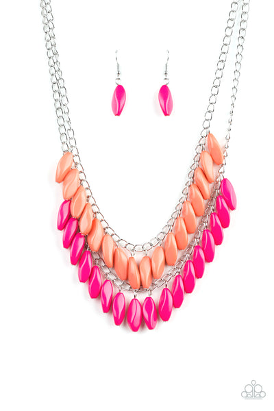 Beaded Boardwalk Pink Necklace