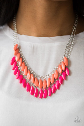 Beaded Boardwalk Pink Necklace