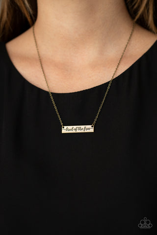 Land of the Free Brass Necklace
