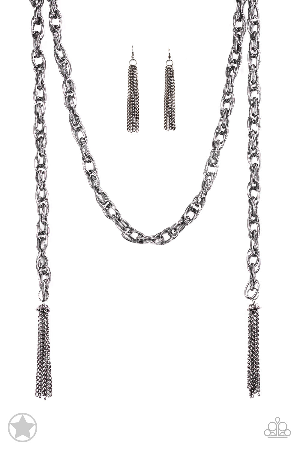 Scarfed for Attention Gunmetal / Black Necklace