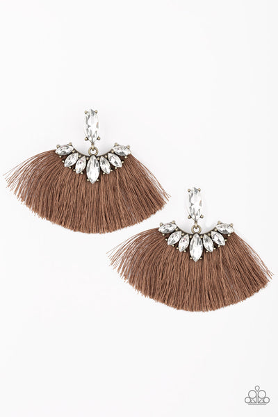 Formal Flair Brown Earrings