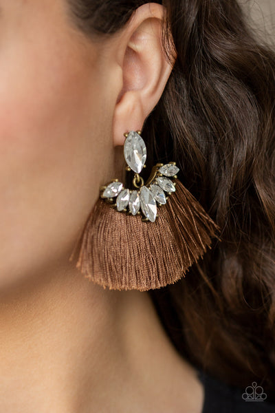 Formal Flair Brown Earrings
