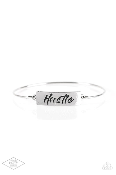 Hustle Hard Silver Bracelet