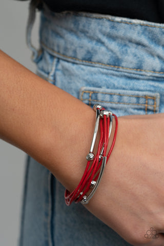 Magnetically Modern Red Bracelet