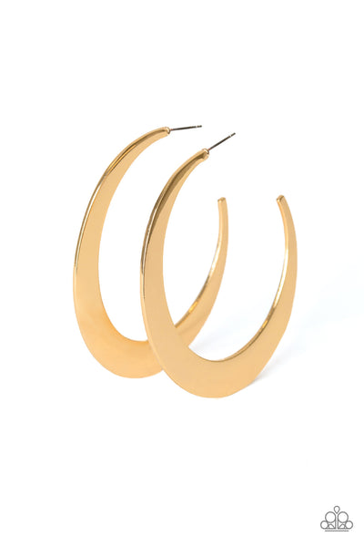 Moon Beam Gold Hoop Earrings