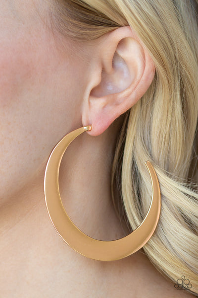 Moon Beam Gold Hoop Earrings