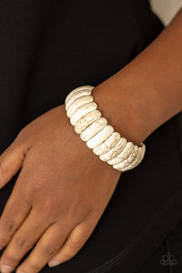 Peacefully Primal White Bracelet