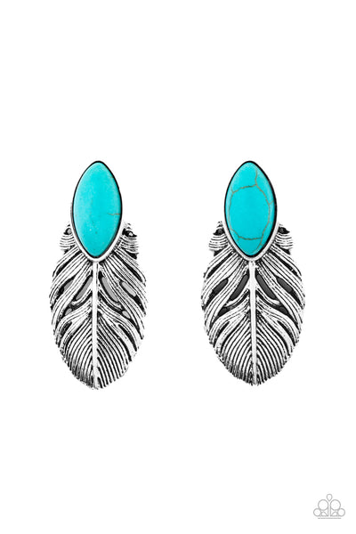 Rural Roadrunner Blue Post Earrings