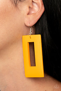 Totally Framed Yellow Earrings