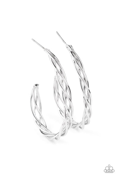 Twisted Tango Silver Earrings