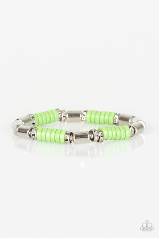 Whimsical Wanderer Green Stretch Bracelet