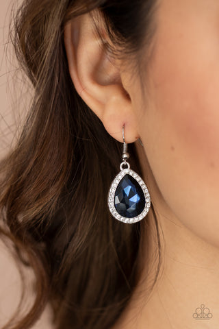 Dripping with Drama Blue Earrings