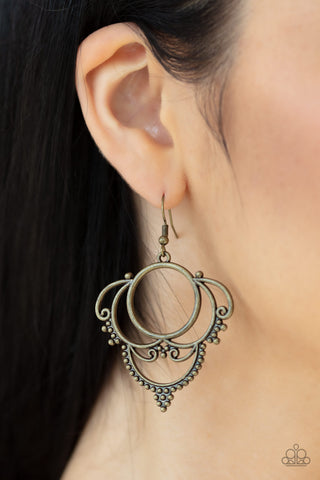 Metallic Macrame Brass Earrings