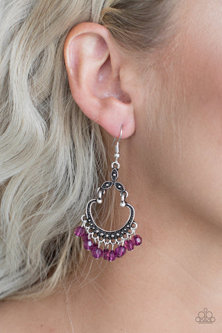 Babe Alert Purple Earrings