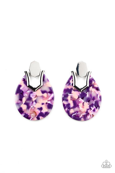 Haute Flash Purple Post Earrings