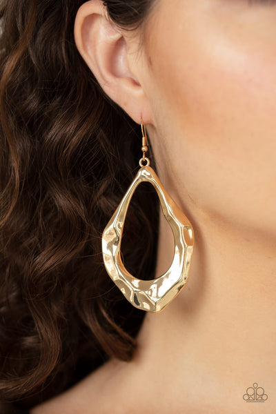 Industrial Imperfection Gold Earrings