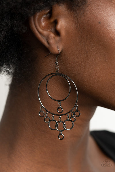 Roundabout Radiance Black Earrings