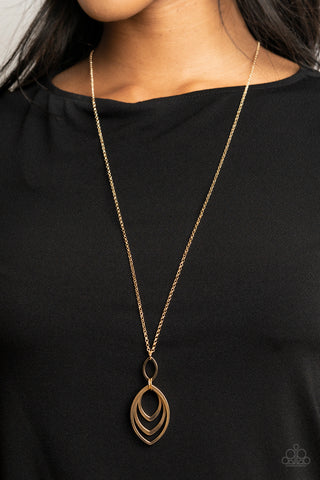 Dizzying Definition Gold Necklace