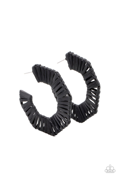 Fabulously Fiesta Black Hoop Earrings