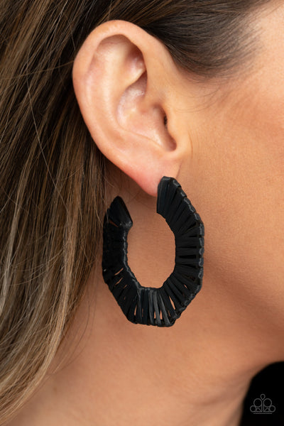 Fabulously Fiesta Black Hoop Earrings