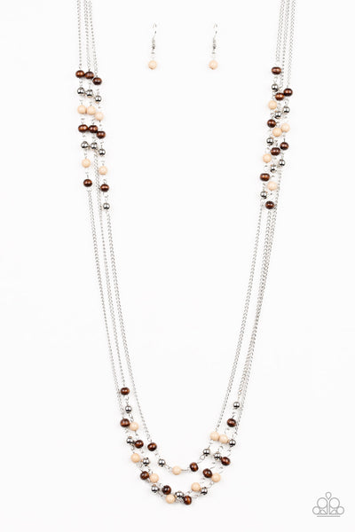 Seasonal Sensation Brown Necklace