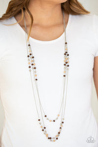 Seasonal Sensation Brown Necklace