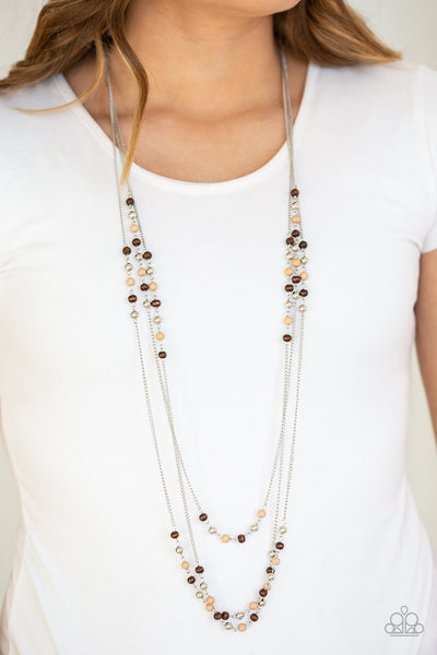 Seasonal Sensation Brown Necklace