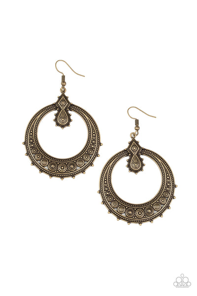 Solar Orbit Brass Earrings