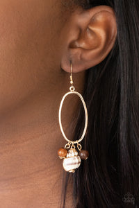 Golden Grotto Brown Earrings