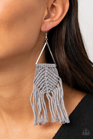 Macrame Jungle Silver Earrings