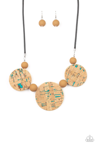 Pop the Cork Blue Necklace
