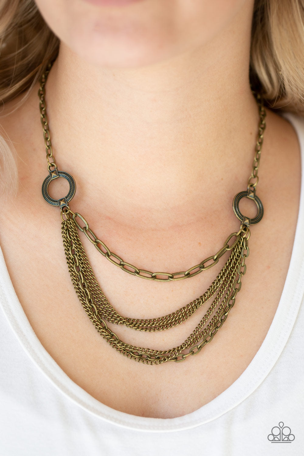 Chains of Command Brass Necklace