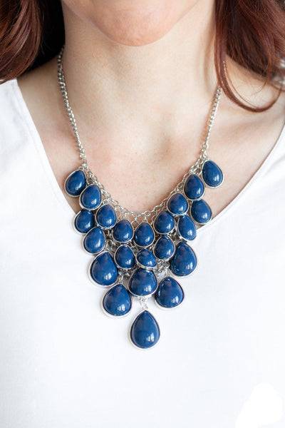 Shop Til You Teardrop Blue Necklace