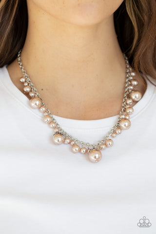 Uptown Pearls Brown Necklace
