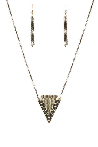 Ancient Arrow Brass Necklace