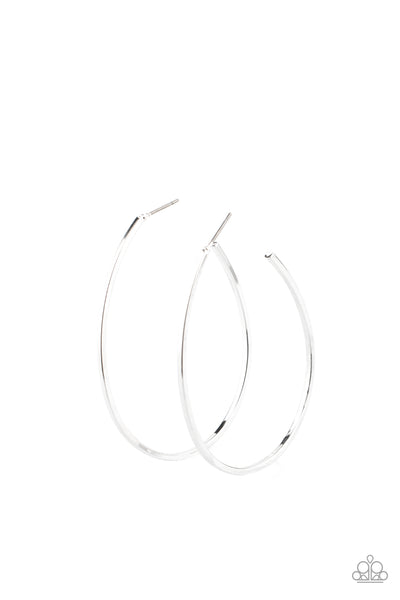 Cool Curves Silver Hoops Earrings