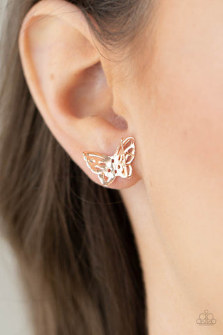Flutter Fantasy Rose Gold Post Earrings