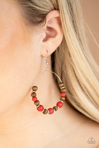 Forestry Fashion Red Earrings