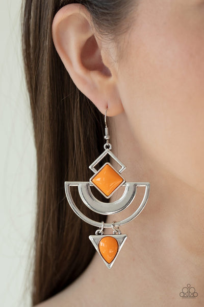 Geo Gypsy Orange Earrings