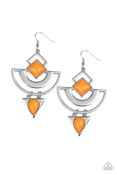 Geo Gypsy Orange Earrings