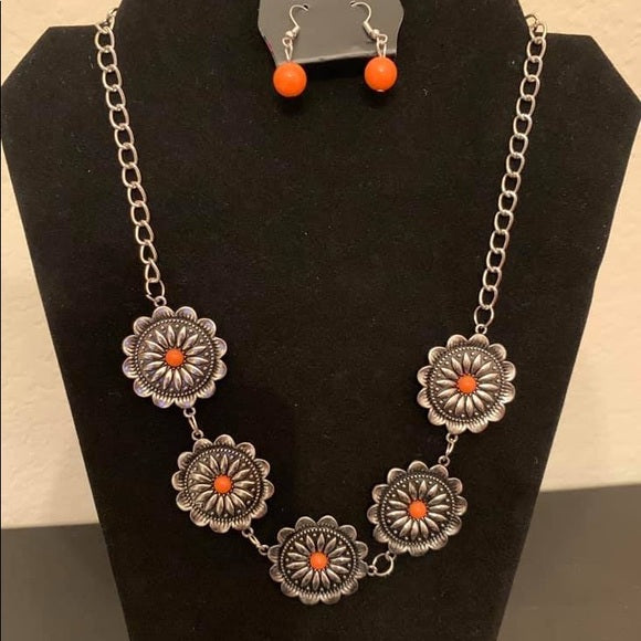 Me-dallians, Myself, and I Orange Necklace