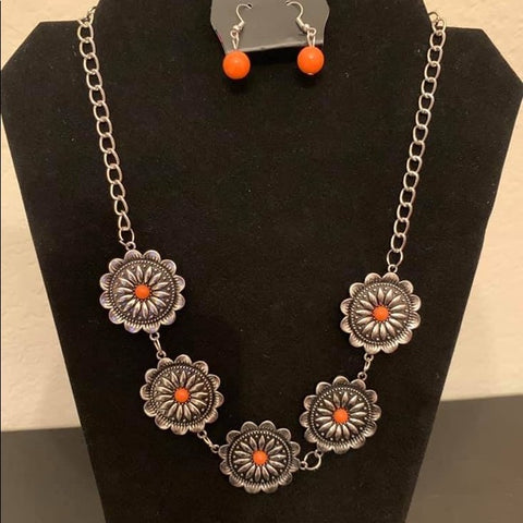 Me-dallians, Myself, and I Orange Necklace