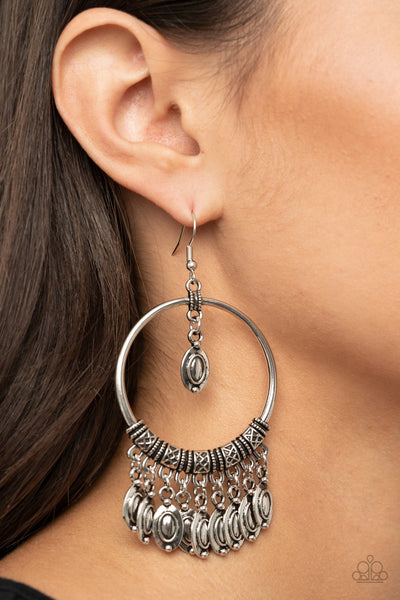 Metallic Harmony Silver Earrings