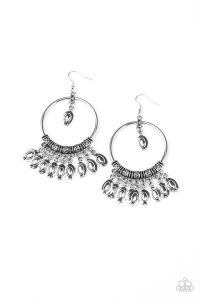 Metallic Harmony Silver Earrings