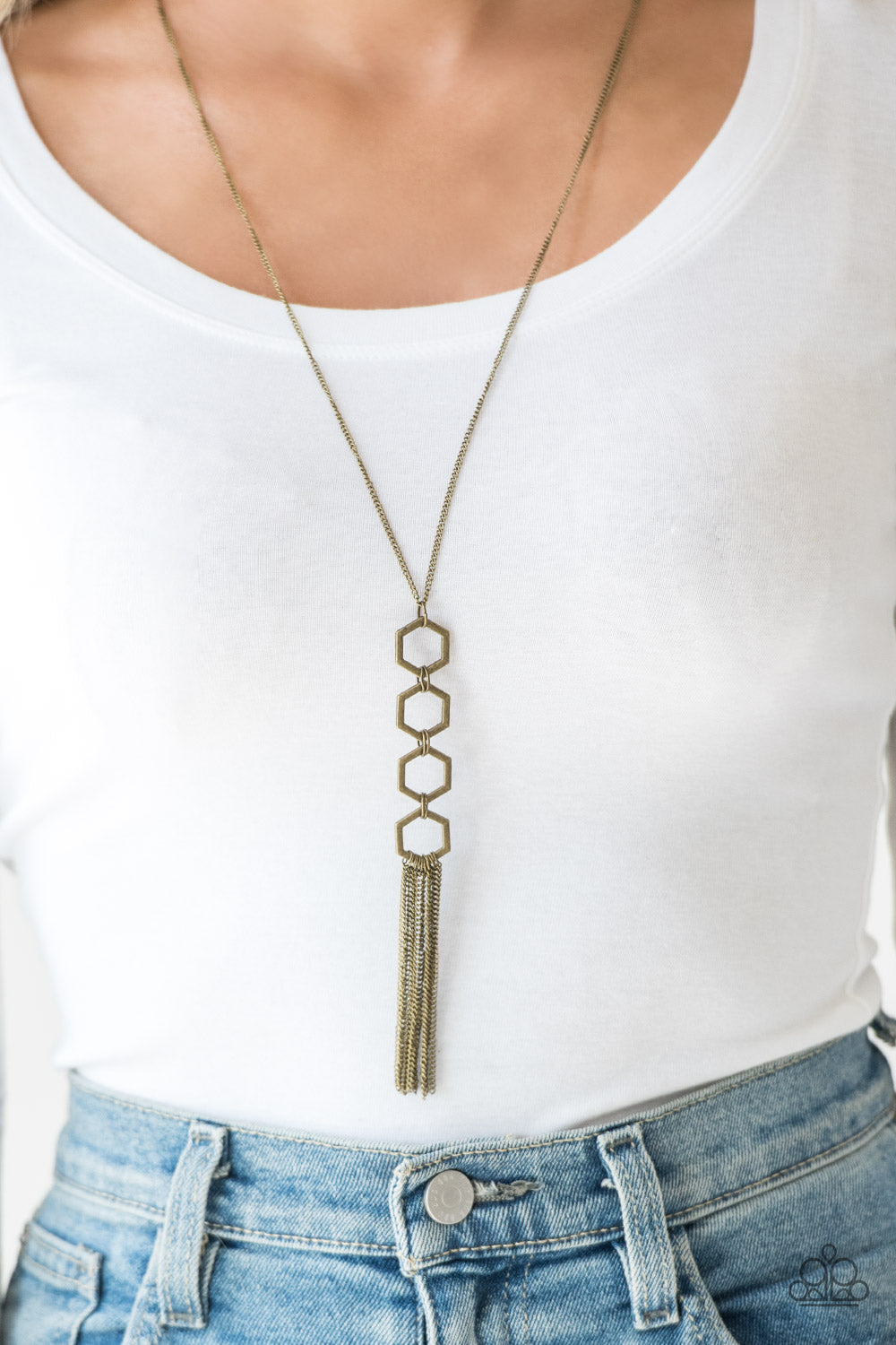 Ready, Set, Geo! Brass Necklace