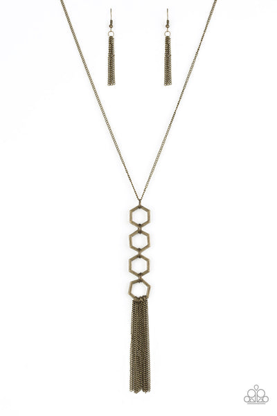 Ready, Set, Geo! Brass Necklace