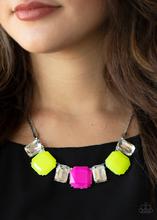 Royal Crest Neon Yellow and Pink Necklace